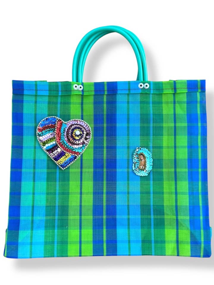 Sac fourre-tout moyen Vierge à carreaux pour la vente par Truhanas