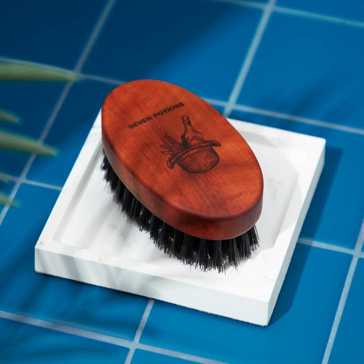 Seven Potions - Wholesale Beard Brush/Comb - Seven Potions Beard Brush - Pear Wood With Natural Bristles