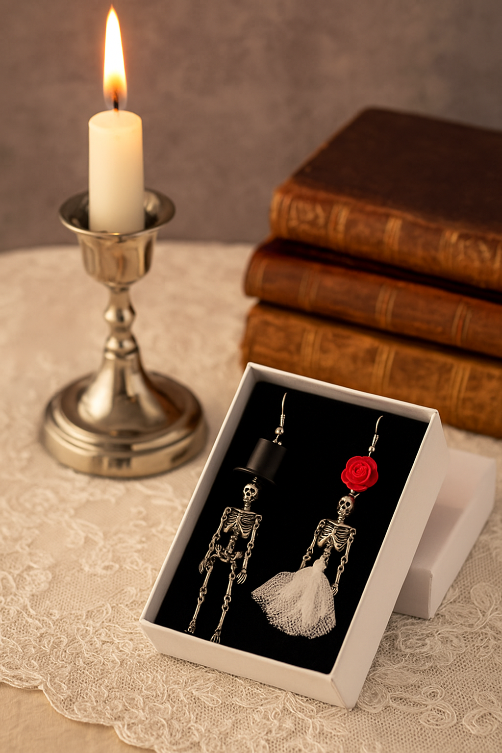 Wild & Free - Wholesale Dangle earrings - Asymmetrical Human Skeleton Pair Earrings1