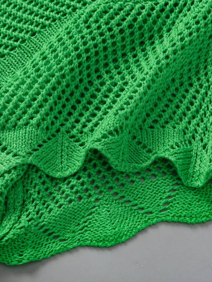 Lovesoft - Wholesale Gebreide top - Dames - Pointelle Knit Scallop Edge top met korte mouwen voor dames9