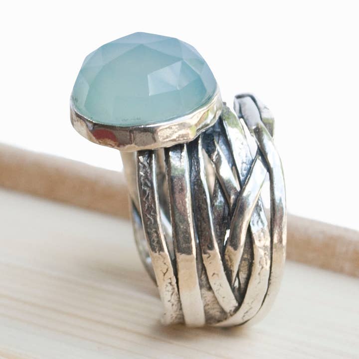 Mermaid Chalcedony Ring for wholesale by RockHill Designs
