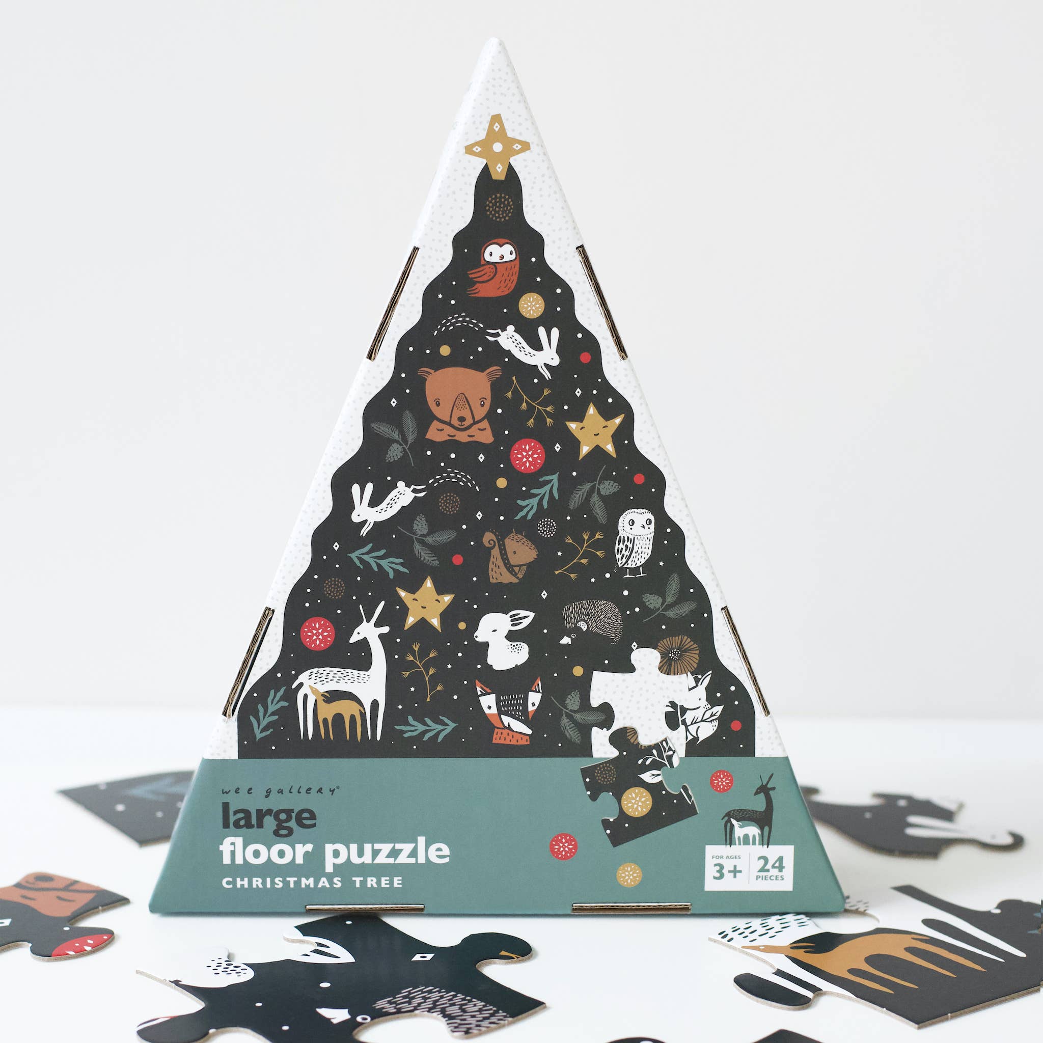 Wee Gallery - Vente Puzzle – enfant - Puzzle géant au sol en forme de sapin de Noël4