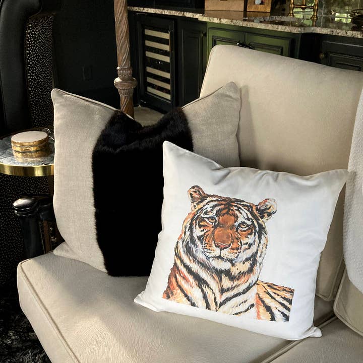 Mads Studio & Co. - Wholesale Throw/Decorative Pillow - 16 x 16” Tiger Pillow2