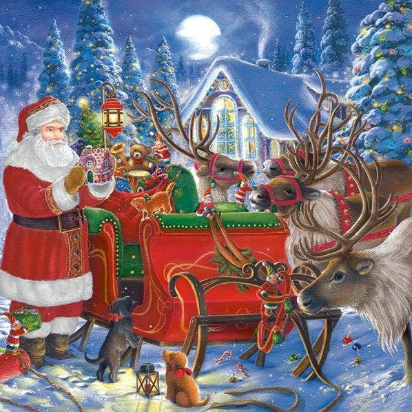 Tomtens släde Lunch Servetter - Julpappersservetter för wholesale av European Excellency