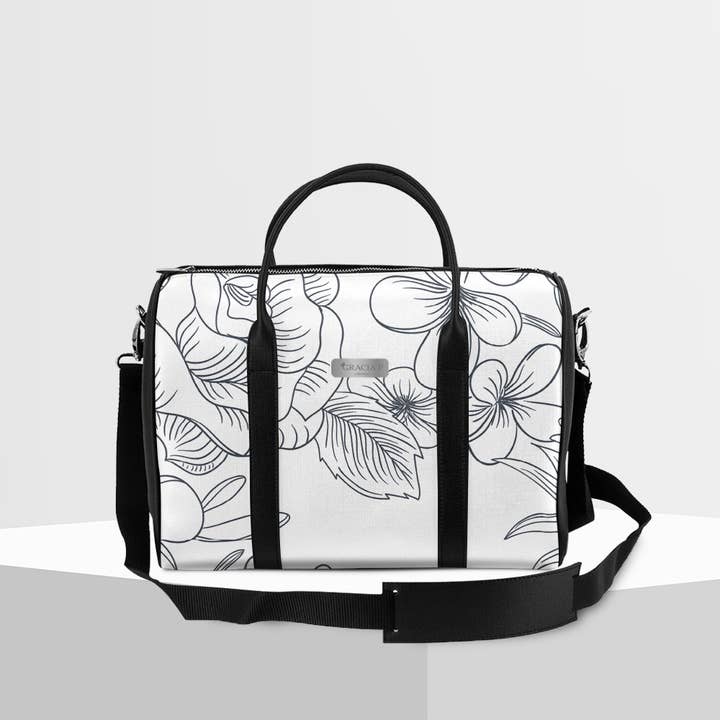 Gracia P Satchel - Trunk - Made in Italy - Bianca Flowers for wholesale by GLOBALSHOP SRL