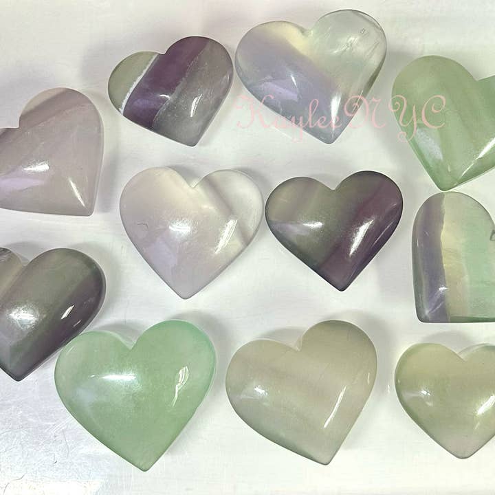 KayleeNYC - Wholesale Spiritual Stone/Crystal - Wholesale Lot 2 lbs Natural Yttrium Fluorite Crystal Heart