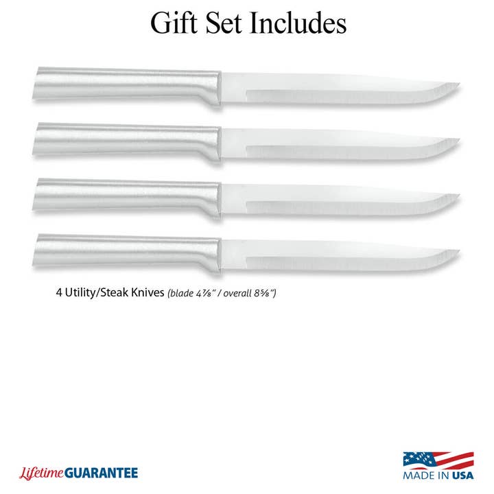 Rada Cutlery - Wholesale Knife Set - Silver Four Utility/Steak Knives Gift Set2