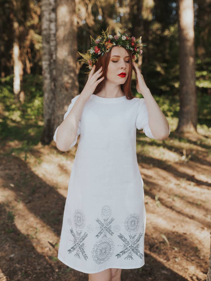 Vestido de lino estilo nórdico para venta al por mayor de RADADA