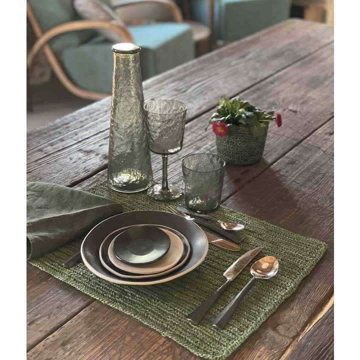 Fiorirà un giardino - Wholesale Drinking Glass/Cup - Green Hammered Effect Methacrylate Goblet D8 H19 cm3