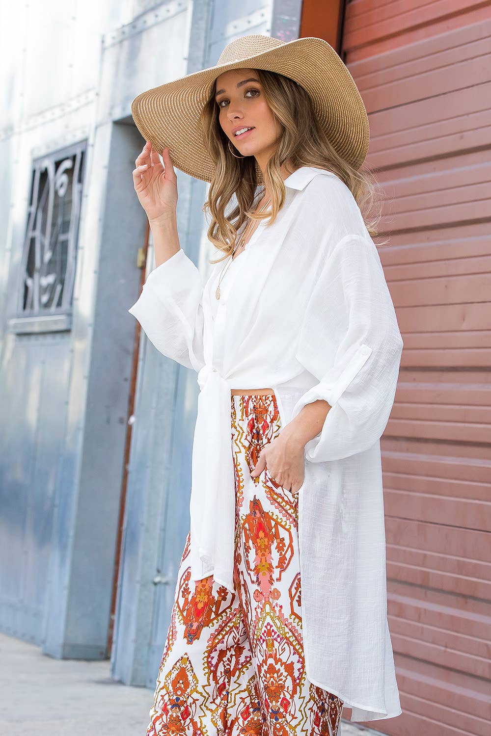 Bluivy - Wholesale Button Down Shirt - Women's - BUTTON-UP VENTED LONGLINE SHIRT11