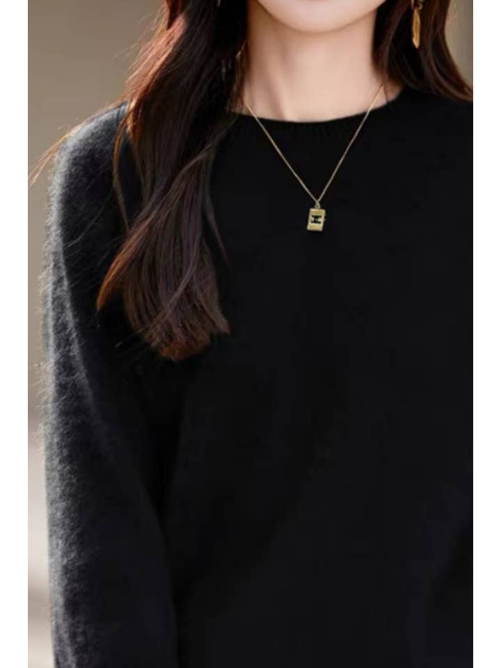 jw.atelier - Wholesale Knit Sweater - Women's - Brushed cashmere wool crew neck sweater5