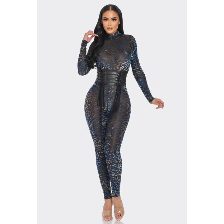 Black Pearl Clothing - Wholesale Jumpsuit - Women's - MESH VELVET LEOPARD PRINT JUMPSUIT4