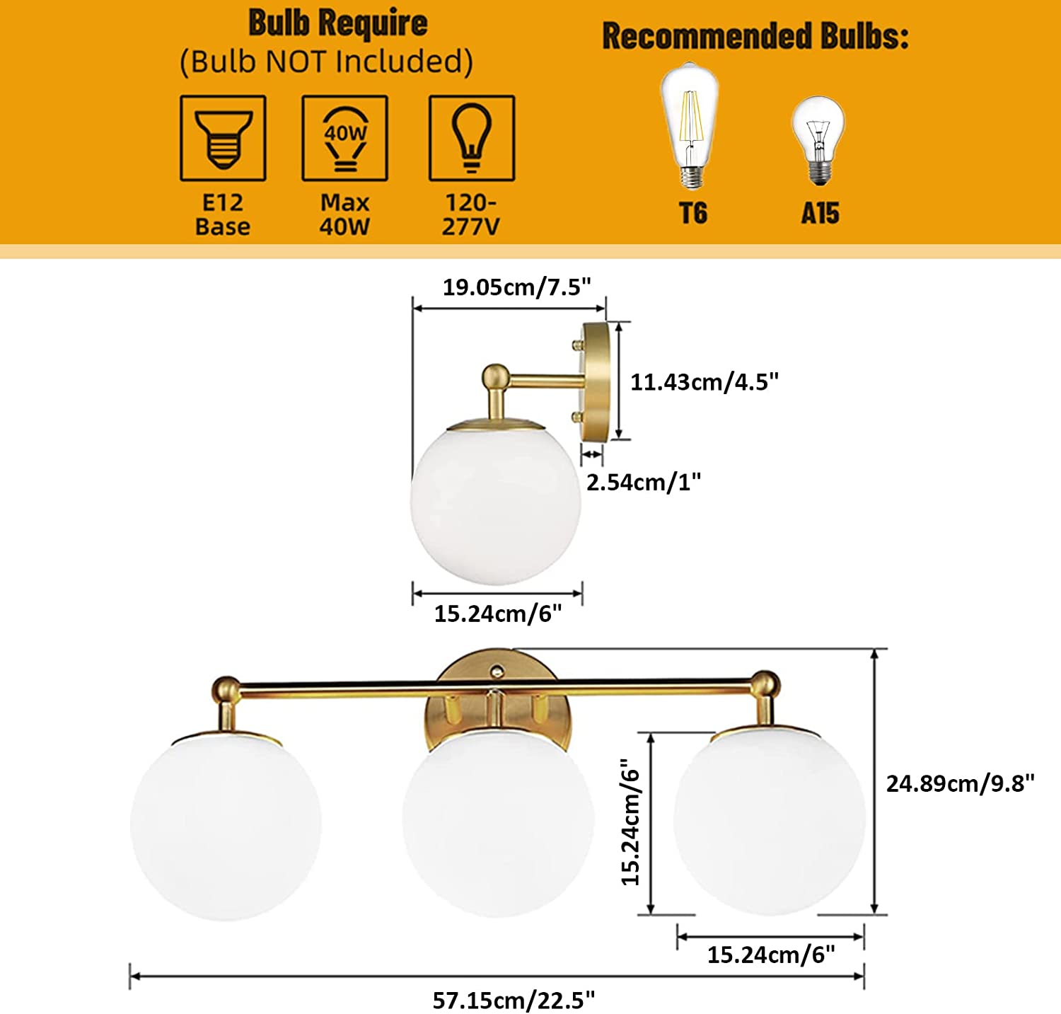 OUVR – Großhandel Wandleuchten – 3-flammige Badezimmerleuchten Vanity Light Wandbeleuchtung6