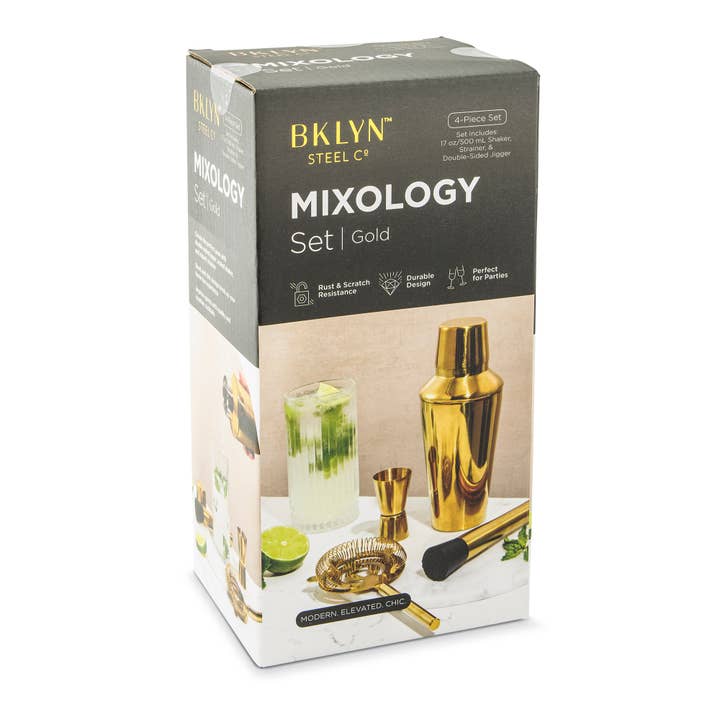 Core Home - Wholesale Bar Tool - 4pc 17oz Shaker Set - Gold1