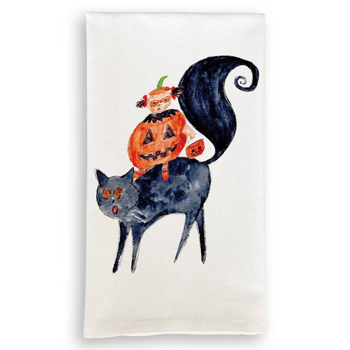 Chat et fille d'Halloween pour la vente par French Graffiti