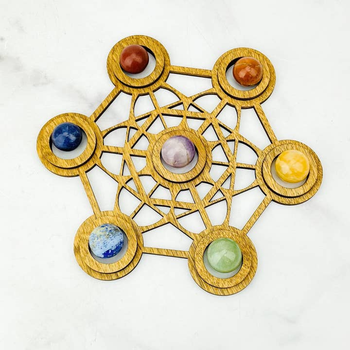 Rock Paradise - Wholesale Spiritual Stone/Crystal - Crystal Chakra Sphere Set (RK9B14)