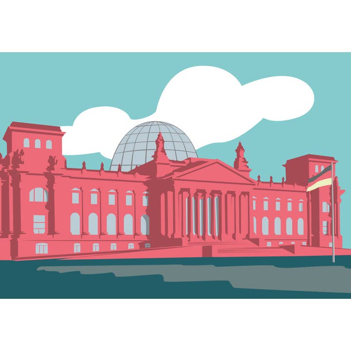 Cartão postal -bon voyage- Reichstag, Berlim por atacado de nobis design