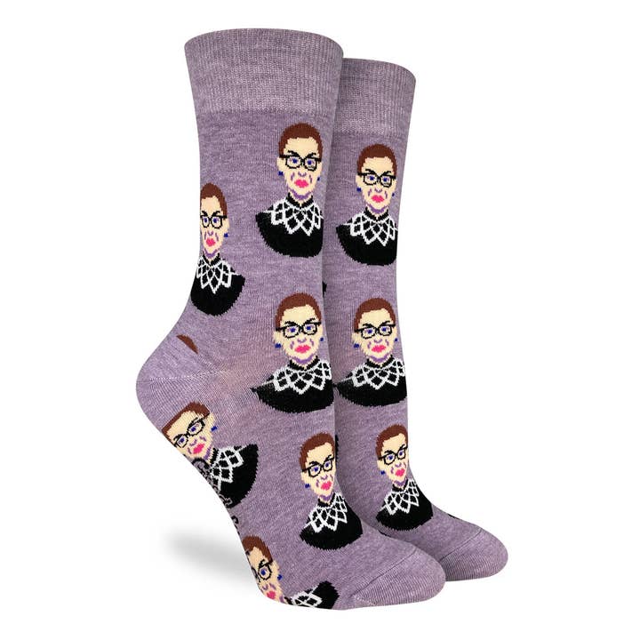 Good Luck Sock - Wholesale Socks - Women's - Women's Ruth Bader Ginsburg, Purple Socks