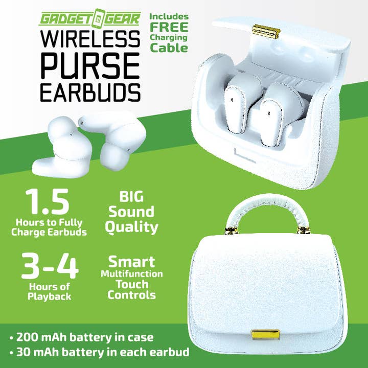 Wireless Earbuds with Purse Case Assortment - 6/Display for wholesale by Novelty Brands