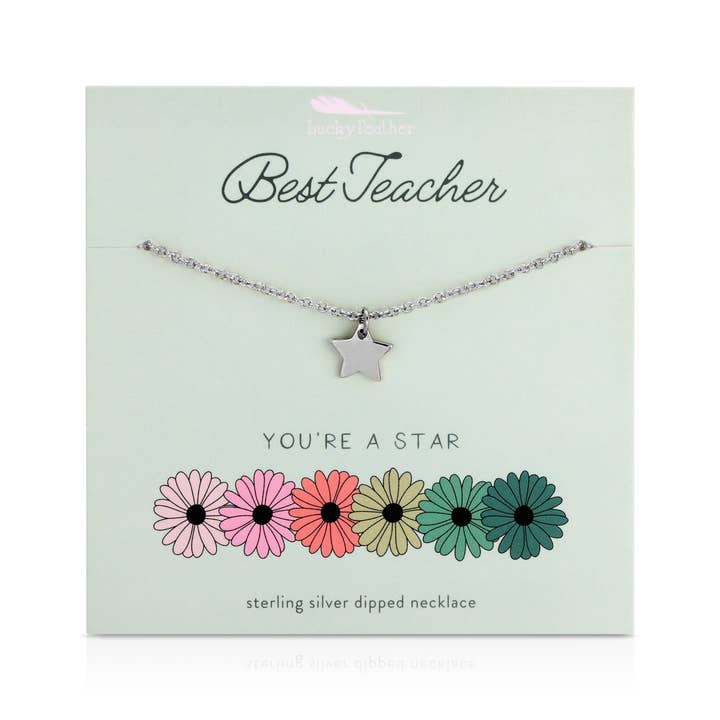 Spring Celebrations Necklace - TEACHER - Star for wholesale by Lucky Feather