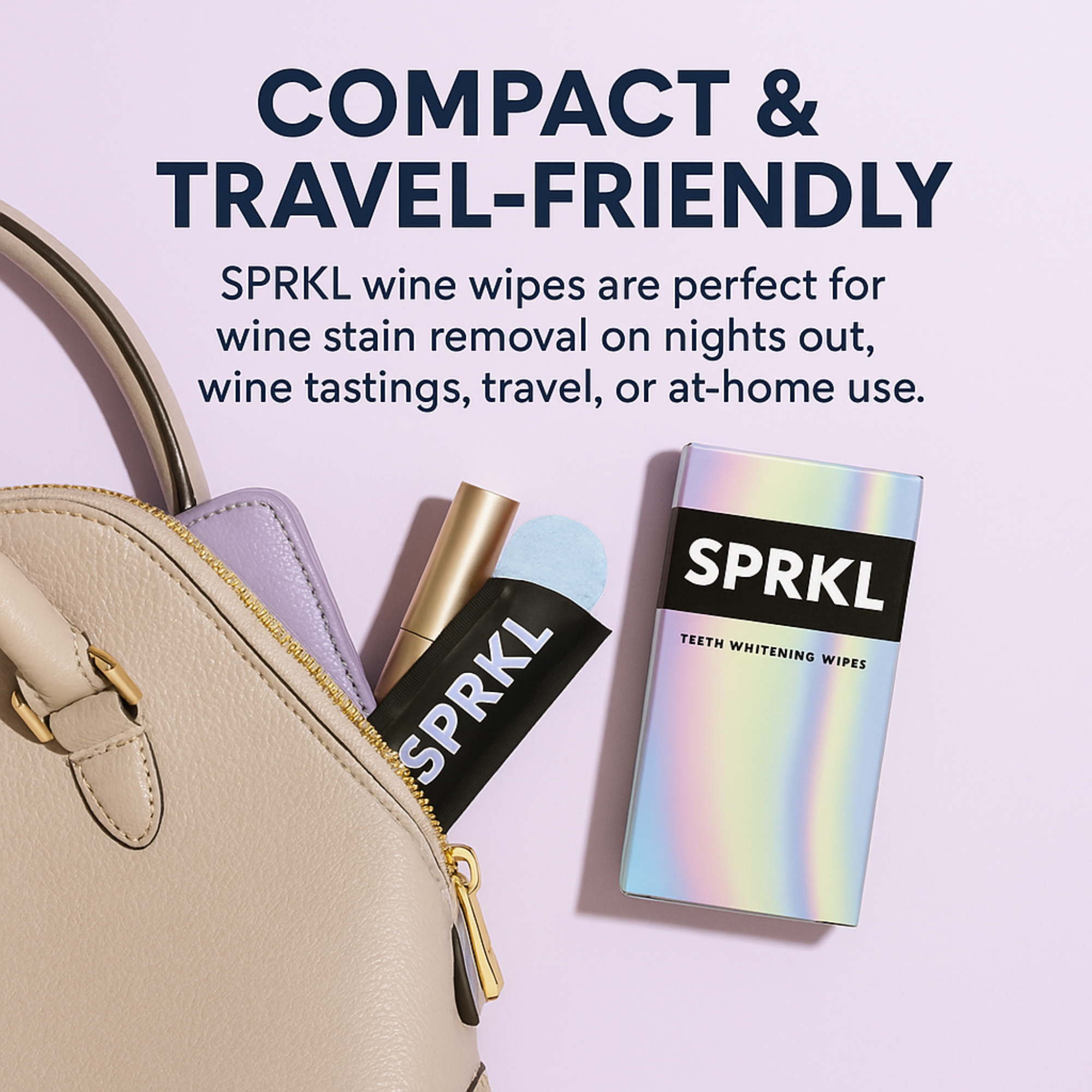 SPRKL Wipes - Wholesale Teeth Whitener - SPRKL Teeth Wipes for After Red Wine - 10 Pack Wine Wipes3