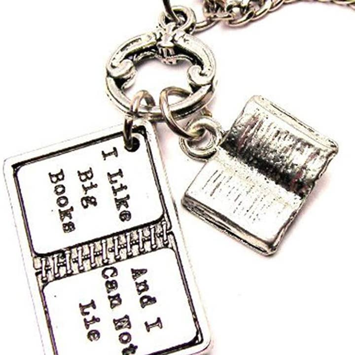 I like big books and I cannot lie necklace for wholesale by Chubby Chico Charms