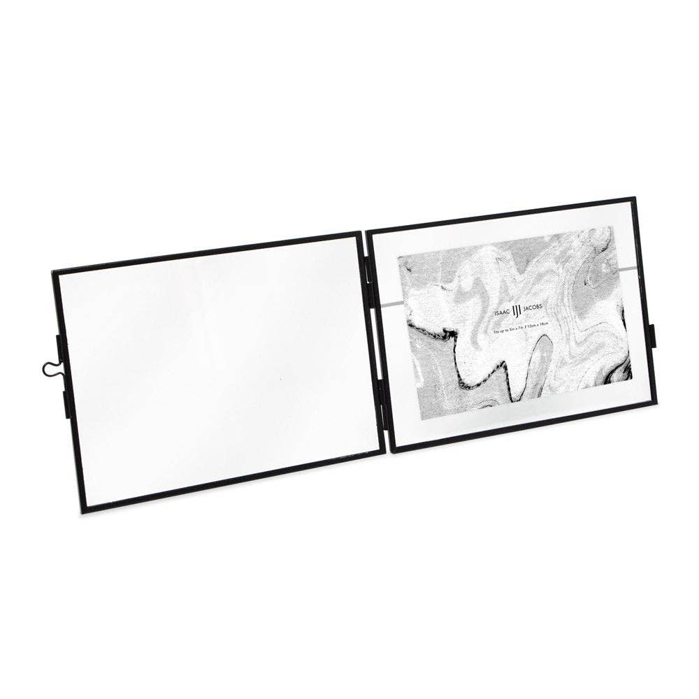 Black Isaac Jacobs Modern Style Metal Floating Desk Photo Frame for wholesale on Faire16