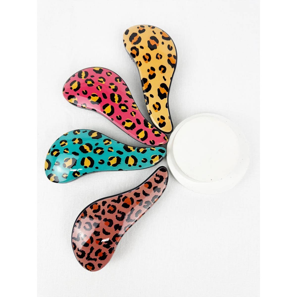 Glide on Easy Grip Leopard Print Hair Brush for wholesale on Faire1