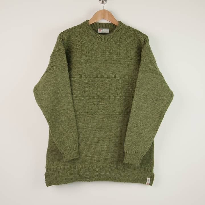 British Wool Guernsey Jumper - Dark Apple for wholesale by Mars Knitwear