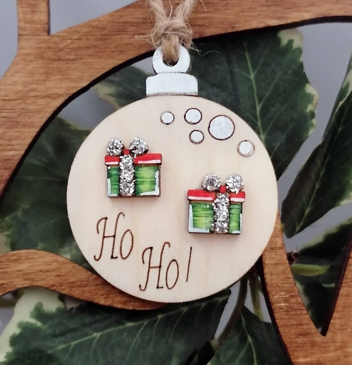 WoodenTalesCollection - Wholesale Jewelry Stand & Display - Christmas stud earrings on wooden christmas tree display.6