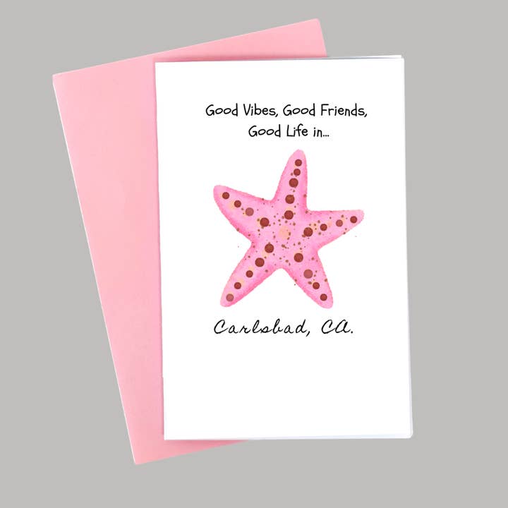 Good Vibes - CARLSBAD CA for wholesale by I Hart Pink Cards