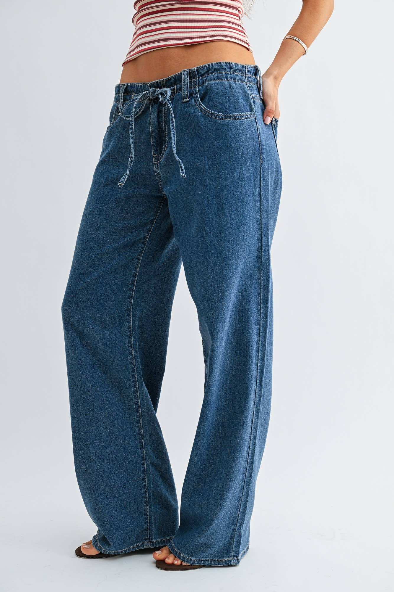 JBD - Wholesale Jeans - Women's - DP795-L - MD - Lightweight Linen Drawstring Wide Leg2