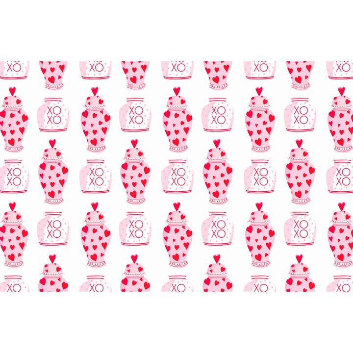 ChinHEARTosie Ginger Jars Valentine's Paper Placemat Pad for wholesale by Taylor Beach Design