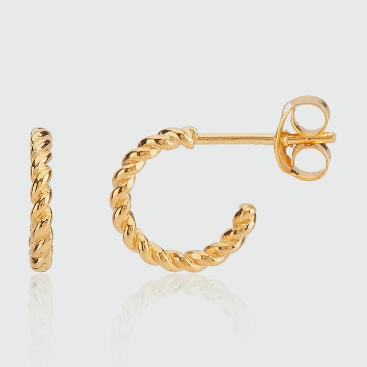 Alhambra Micro Gedraaide Goud Verguld Oorringen voor wholesale door Auree Jewellery