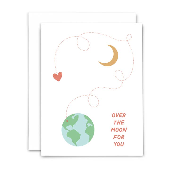 NEW! Over the moon: greeting card for wholesale by and the moon will rise