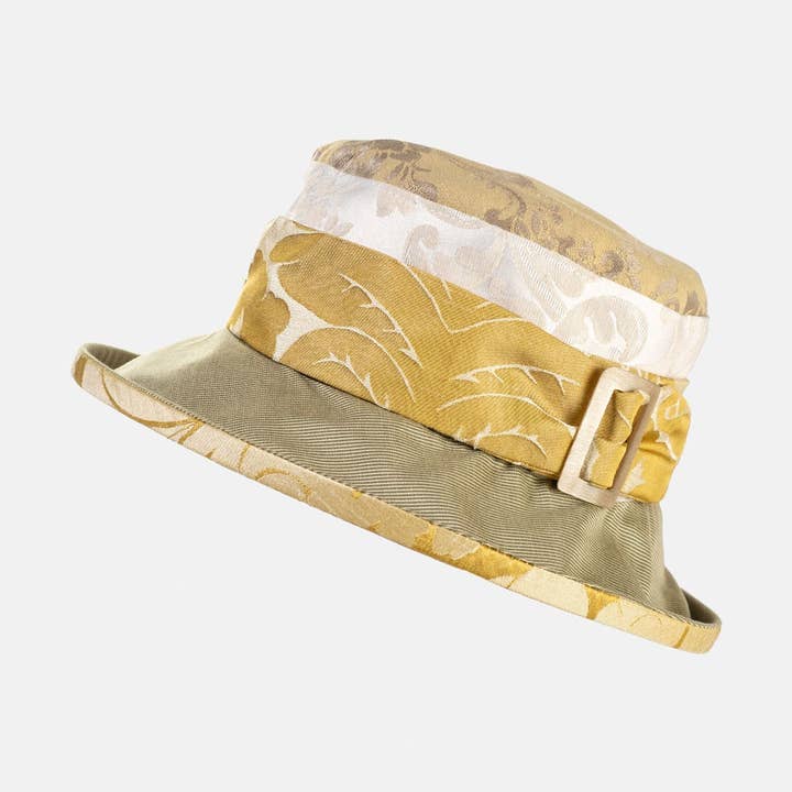 Vintage stof Damask Hat med spænde og lille randen for engroshandel hos Proppa Toppa Hats