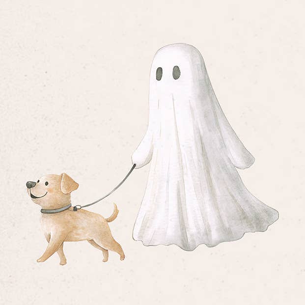 Fantôme Blanc Avec Chien Bloc de Bois pour la vente par Rustic Marlin