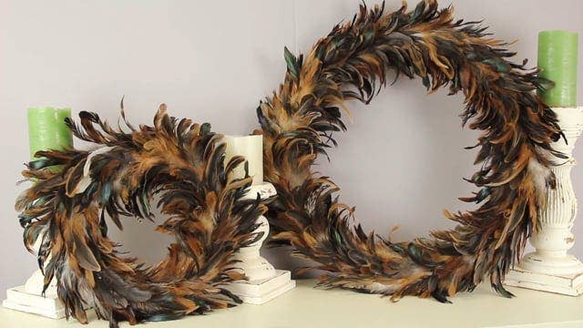 Zucker Feather Products - Wholesale Feathers - Schlappen Feather Wreath - Natural4