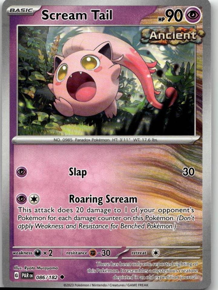 Pokémon SV04: Fisura Paradoja - Cola Grito #086/182 para venta al por mayor de Chronic Cards