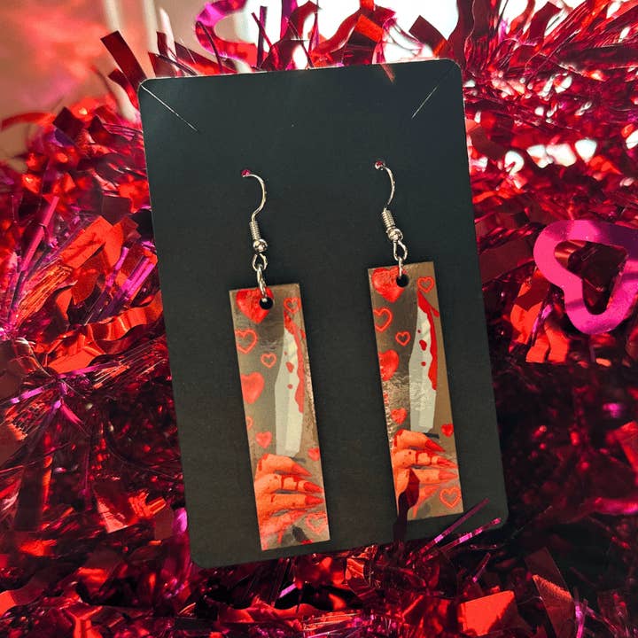 Boucles d'oreilles Bloody Valentine pour la vente par The Shadow Witch