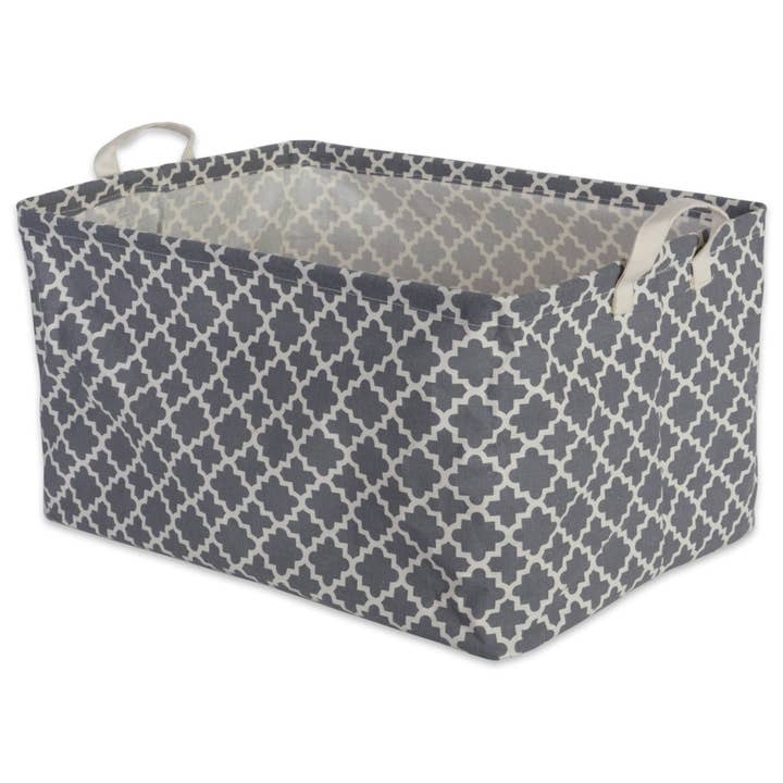 Welcome Home Unbeatable Deals - Wholesale Laundry Basket - Laundry Bin Lattice Gray Rectangle Large