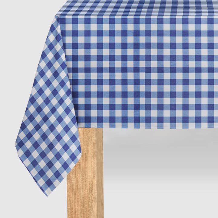 Coterie Party Supplies - Wholesale Disposable Table Cover/Runner - Navy Gingham Paper Tablecloth