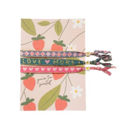 Sansira Jewelry - Wholesale Woven/Braided Bracelet - Bracelet Text Ribbon Greeting Card Strawberry
