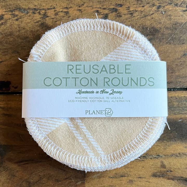 Bomuldsrondeller - Neutralternet Plaid for engroshandel hos Planet B, Inc.