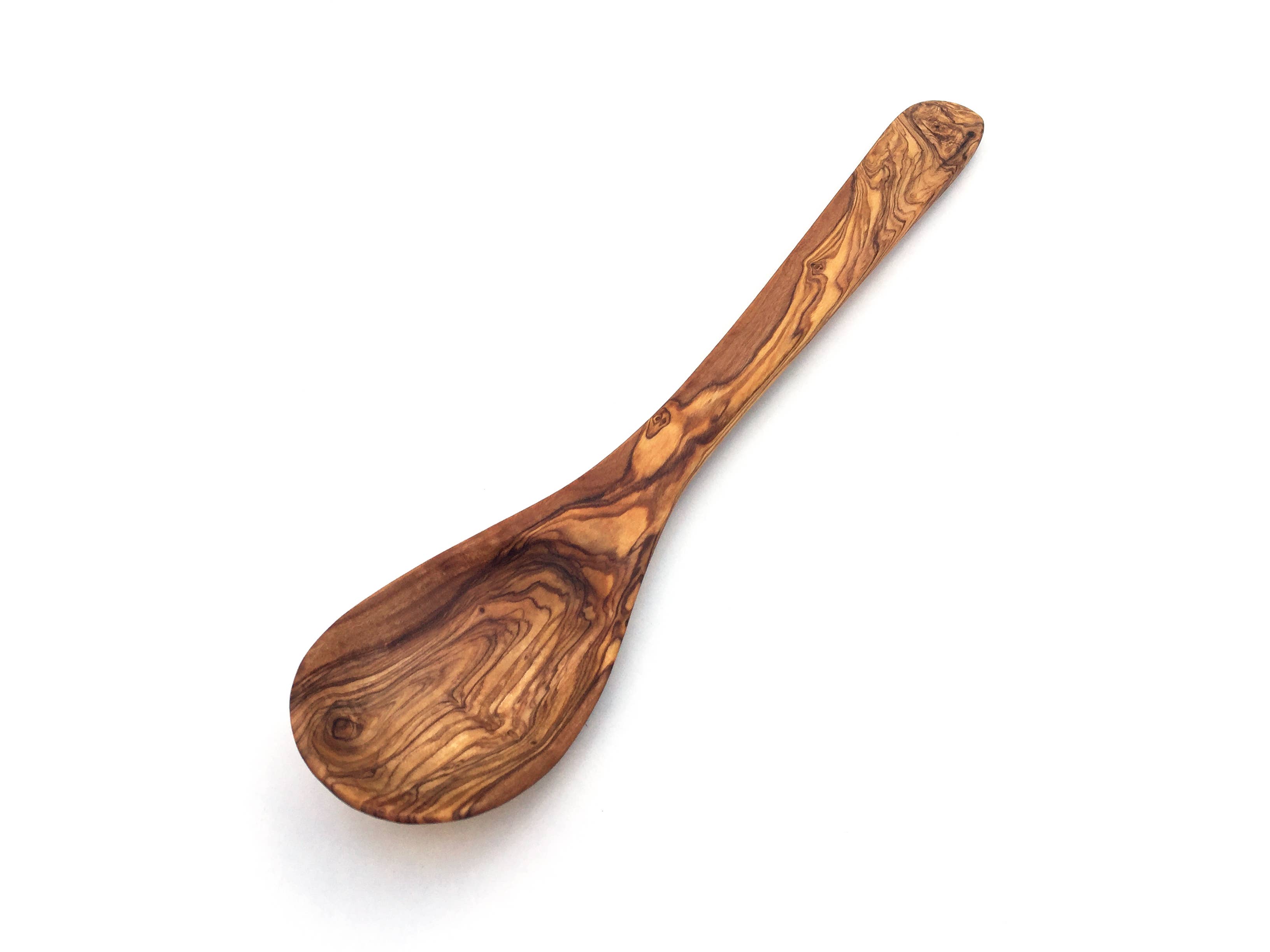 medina mood - Wholesale Kitchen Spoon - Hamburg cooking spoon with wide curved handle made of olive wood4