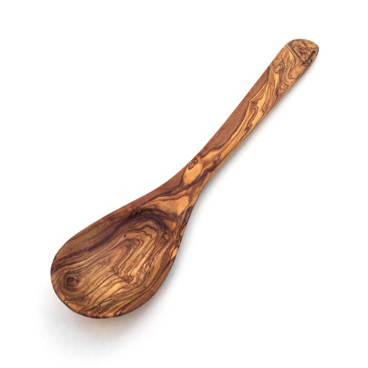 medina mood - Wholesale Kitchen Spoon - Hamburg cooking spoon with wide curved handle made of olive wood4