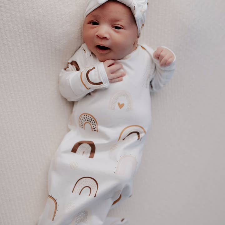 Three Little Tots – wholesale Baby gown – Baby – Rainbow Knotted Gown7