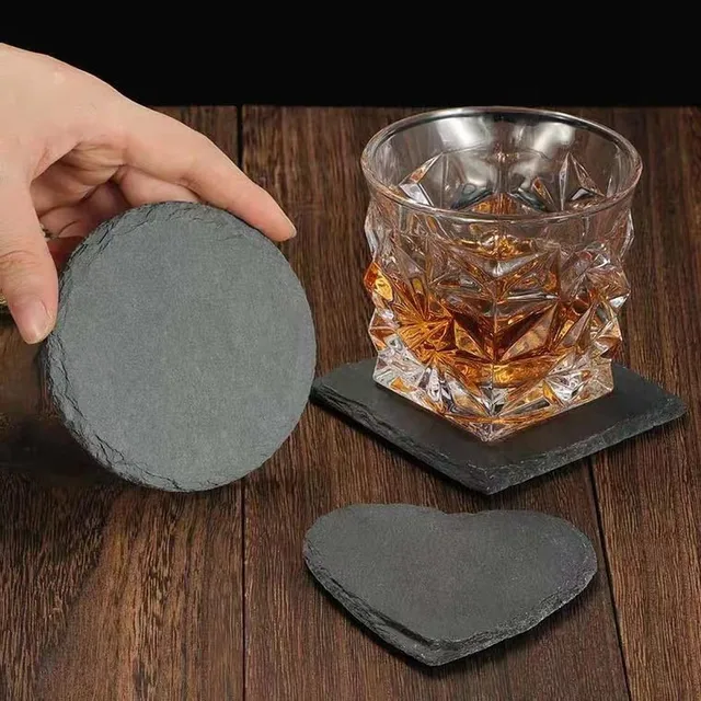 Sostraw & SmartThings – wholesale Coasters – Slate Coaster - Heart, Round or Square1