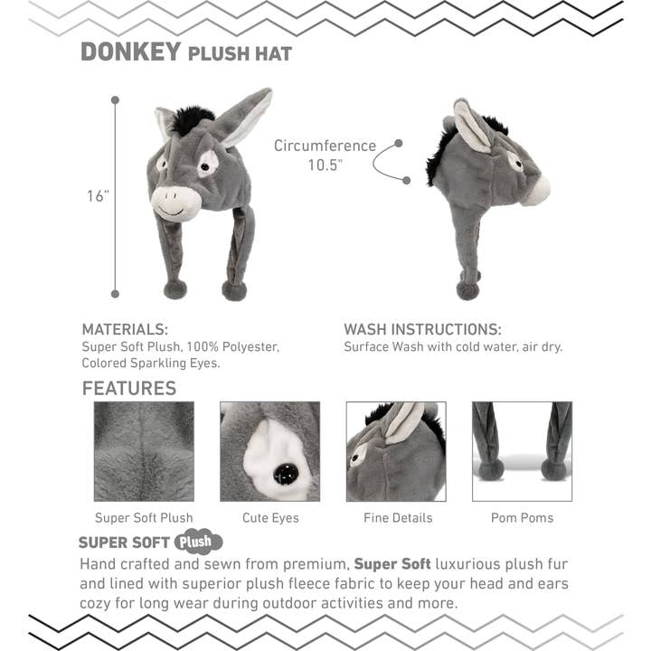 Cota Global - Wholesale Kids Hat - Kids - Super-Soft Plush Hat - Donkey1