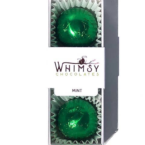 Whimsy Chocolates - Wholesale Chocolate Box - Mint Meltaway- 3pc